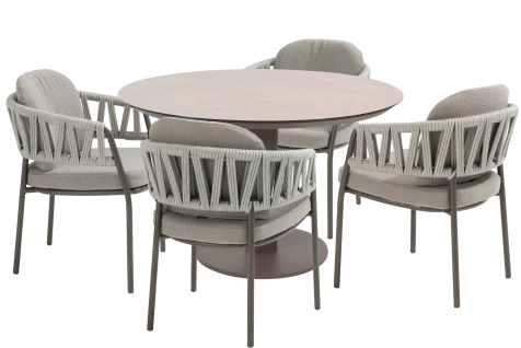  Taste Sarah Ceramic Effect Table 120cm + 4x Calma - Terre